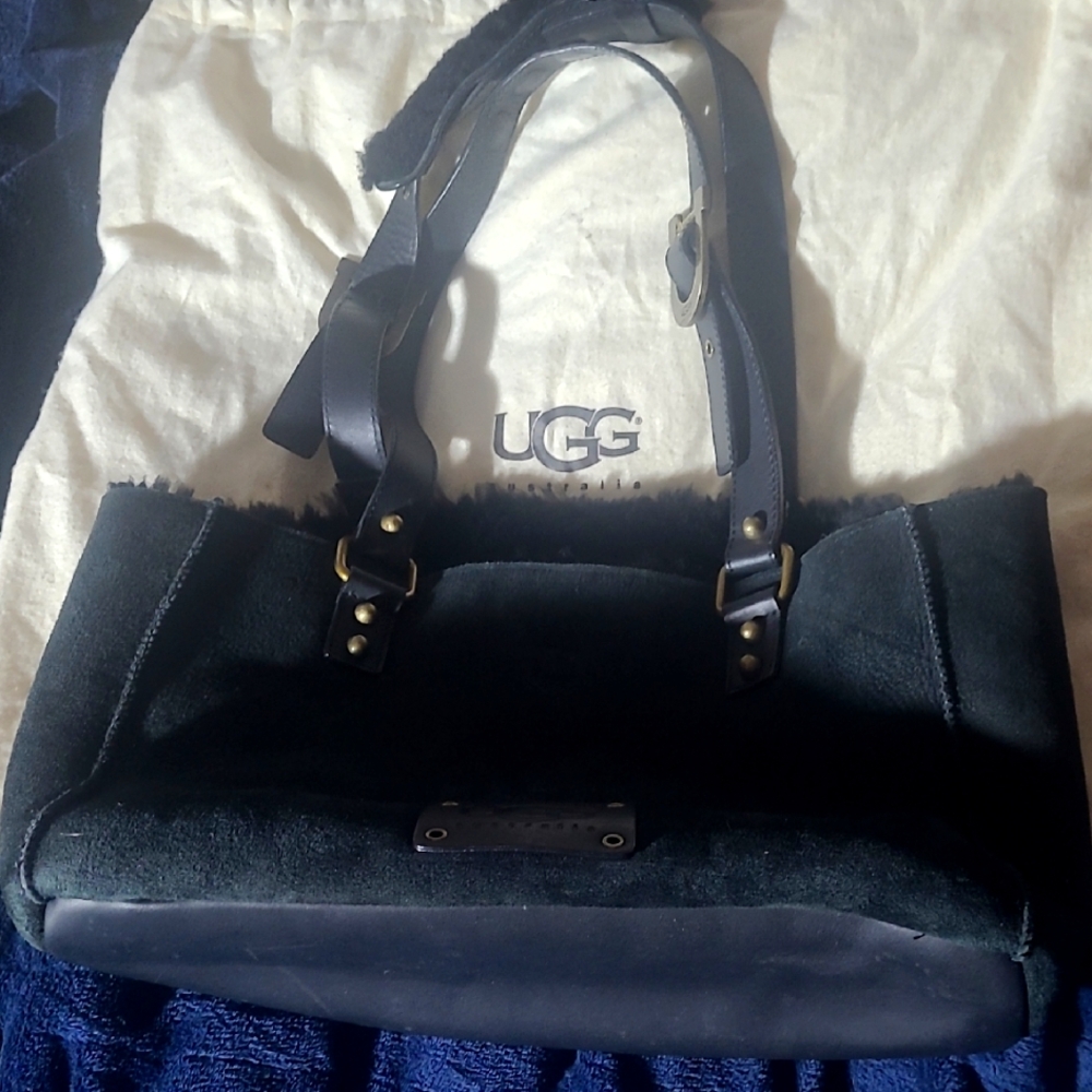 UGG Black Shoulder Bag with Gold Hardware